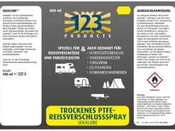 123 Products Pflege & Reparatuur|Pflege & Reparatuur^Sekalube PTFE Zeltschienen- und Reisverschlussspray