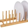 Markenlos Aufbewahrung Küche-34 x 13,5 x 12 Bambus Tellerhalter