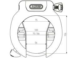 Abus PRO AMPARO 4750S R Rahmenschloss< Fahrrad Zubehör