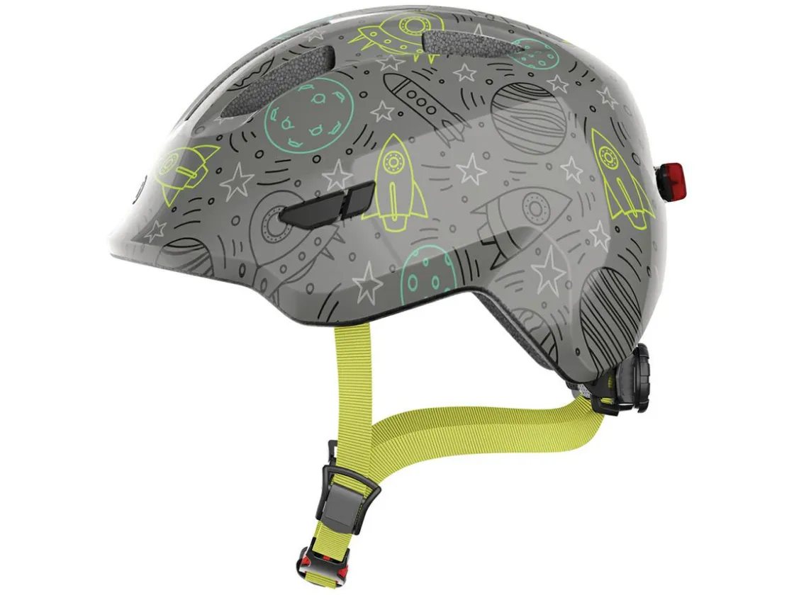 Abus Fahrradhelme-Smiley 3.0 LED Grey Space Kinderfahrradhelm