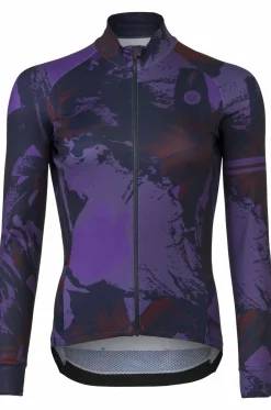 AGU Fahrradbekleidung-Performance Flower Langarm Damen Trikot - Purple