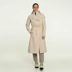 AGU Jacken^Trench Coat Long Damen Regenjacke - Beige