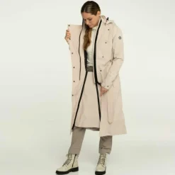 AGU Jacken^Trench Coat Long Damen Regenjacke - Beige