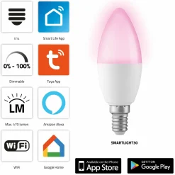 Alecto SMARTLIGHT30 Smart-LED-Farblampe< Innenraumbeleuchtung|Innenraumbeleuchtung