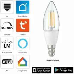 Alecto Innenraumbeleuchtung|Innenraumbeleuchtung^SMARTLIGHT130 Smart-LED-Glühlampe