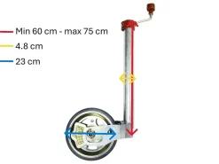 AL-KO Premium Deichselstützrad mit Wiegefunktion< Stützräder