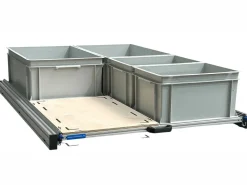 Markenlos Alu 120 x 80 cm Heckauszug mit 4 offenen Boxen und Multiplex< Heckauszüge