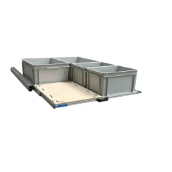 Markenlos Alu 120 x 80 cm Heckauszug mit 4 offenen Boxen und Multiplex< Heckauszüge