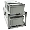Markenlos Aluminium 90 x 40 cm Doppel-Heckauszug mit 4 geschlossene Boxen< Heckauszüge