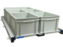 Markenlos Aluminium 120 x 60 cm Heckauszug mit 5 offenen Boxen< Heckauszüge