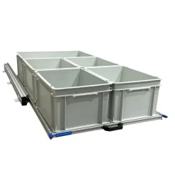 Markenlos Aluminium 120 x 60 cm Heckauszug mit 5 offenen Boxen< Heckauszüge