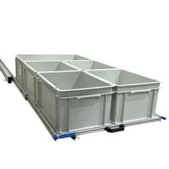 Markenlos Aluminium 120 x 60 cm Heckauszug mit 5 offenen Boxen< Heckauszüge
