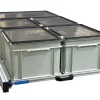 Markenlos Aluminium 120 x 60 cm Heckauszug mit 5 geschlossenen Boxen< Heckauszüge