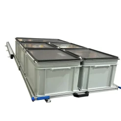 Markenlos Aluminium 120 x 60 cm Heckauszug mit 5 geschlossenen Boxen< Heckauszüge
