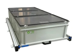 Markenlos Aluminium 120 x 60 cm Heckauszug mit 3 geschlossenen Boxen< Heckauszüge