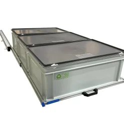 Markenlos Aluminium 120 x 60 cm Heckauszug mit 3 geschlossenen Boxen< Heckauszüge