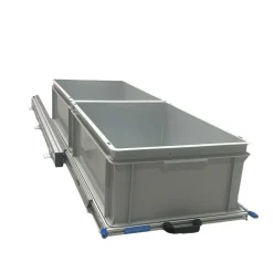 Markenlos Aluminium Schiebeframe 120x40 cm mit 2 offenen Boxen< Heckauszüge