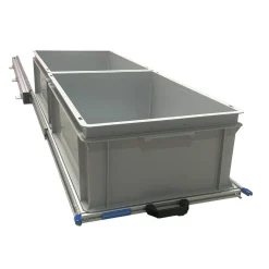 Markenlos Aluminium Schiebeframe 120x40 cm mit 2 offenen Boxen< Heckauszüge