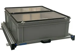 Markenlos Heckauszüge^Aluminium Schiebeframe 80x60 cm mit 2 Boxen und Deckel