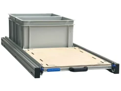 Markenlos Aluminium 120x40 cm Heckauszug mit 2 offene Boxen und Multiplex< Heckauszüge