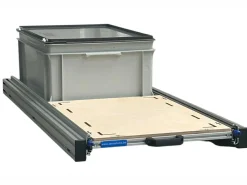 Markenlos Aluminium 120x40 cm Heckauszug - 1 Box mit Deckel und Multiplex< Heckauszüge