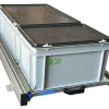 Markenlos Aluminium 90x40 cm Schiebegestell mit 2 Körben und Deckel< Heckauszüge