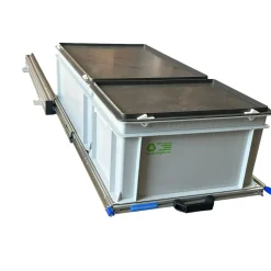 Markenlos Aluminium 90x40 cm Schiebegestell mit 2 Körben und Deckel< Heckauszüge
