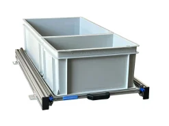 Markenlos Aluminium 90x40 cm Schiebegestell mit 2 offenen Körben< Heckauszüge