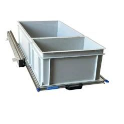 Markenlos Aluminium 90x40 cm Schiebegestell mit 2 offenen Körben< Heckauszüge