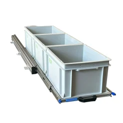 Markenlos Aluminium 120x30 cm Schiebegestell mit 3 Körbe< Heckauszüge