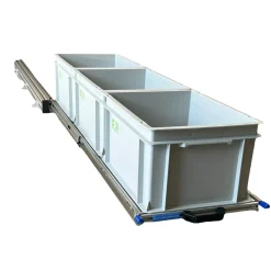 Markenlos Aluminium 120x30 cm Schiebegestell mit 3 Körbe< Heckauszüge