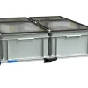 Markenlos Heckauszüge^Aluminium-Heckauszug 90x80 cm mit 4 Behältern mit Deckel