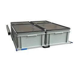 Markenlos Heckauszüge^Aluminium-Heckauszug 90x80 cm mit 4 Behältern mit Deckel
