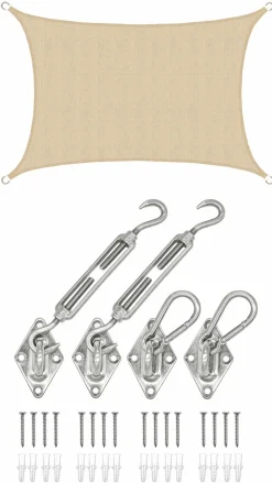 Amanka Sonnensegel|Sonnensegel-3 x 2 atmungsaktives UV Sonnensegel - Beige