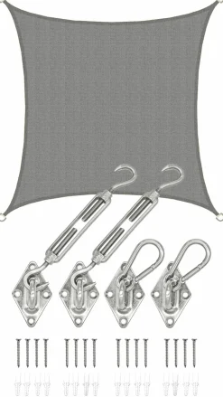 Amanka 2 x 2 atmungsaktives UV Sonnensegel - Grey< Sonnensegel|Sonnensegel