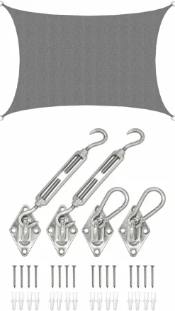 Amanka Sonnensegel|Sonnensegel-3 x 2 atmungsaktives UV Sonnensegel - Gray
