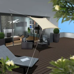 Amanka 2 x 2 HDPE Sonnensegel - Beige< Sonnensegel|Sonnensegel