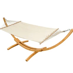 Amanka Hängematten^200 x 120 Hängematte mit Holzgestell - Beige