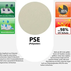 Amanka Sonnensegel|Sonnensegel-3 x 4 wasserabweisendes Polyester Sonnensegel - Beige