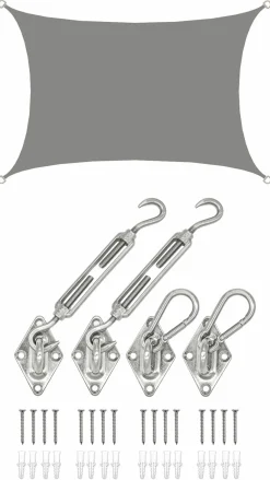 Amanka 2 x 3 Wasserdichtes Sonnensegel mit Befestigung - Grey< Sonnensegel|Sonnensegel