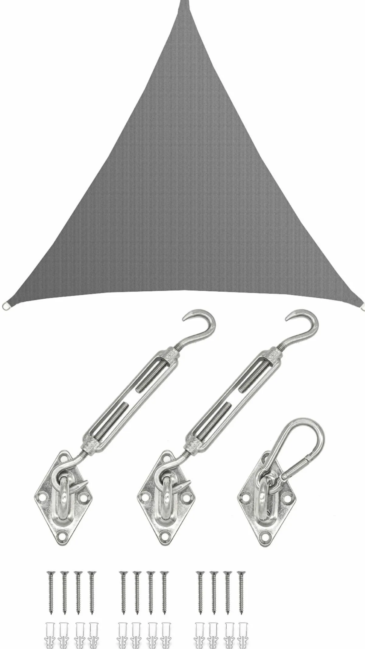 Amanka 6 x 6 x 6 atmungsaktives UV Sonnensegel - Grey< Sonnensegel|Sonnensegel