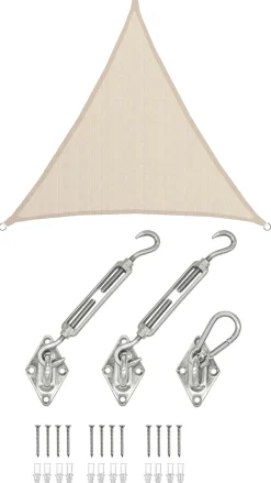 Amanka 3 x 3 x 3 atmungsaktives UV Sonnensegel - Beige< Sonnensegel|Sonnensegel