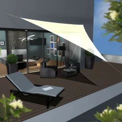Amanka 5 x 5 x 5 HDPE Sonnensegel - Beige< Sonnensegel|Sonnensegel