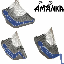 Amanka Hängematten-220 x 120 XXL Hängestuhl - Black