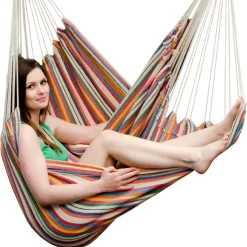Amanka Hängematten-185 x 130 XXL Hängestuhl - Striped
