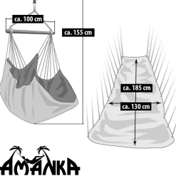 Amanka 185 x 130 XXL Hängestuhl - Ivory< Hängematten