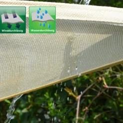 Amanka 6x5m beiges HDPE wasserdurchlässiges Schattennetz< Sonnensegel|Sonnensegel