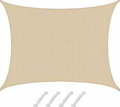 Amanka Sonnensegel|Sonnensegel^7x5m beiges HDPE wasserdurchlässiges Schattennetz