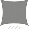 Amanka Sonnensegel|Sonnensegel^5x5m graues HDPE wasserdurchlässiges Schattennetz