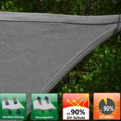 Amanka Sonnensegel|Sonnensegel-5x3m graues HDPE wasserdurchlässiges Schattennetz